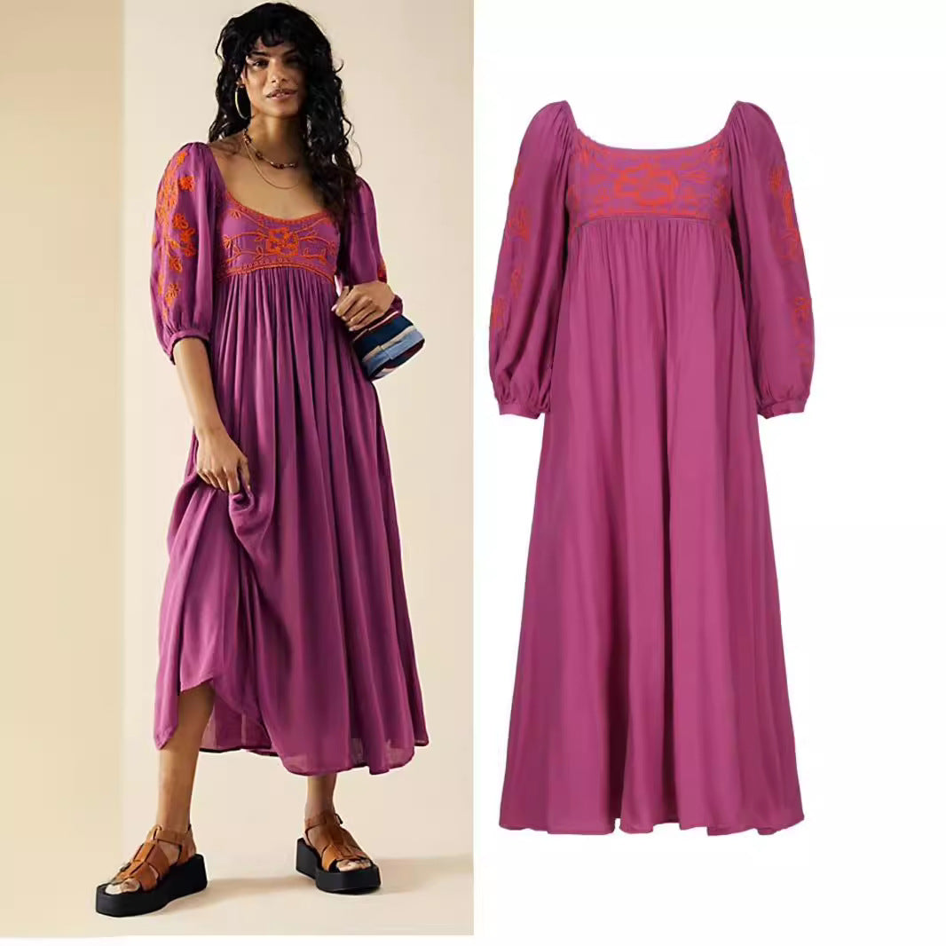 Fresh on the Scene at Buy Center: Bohemian FREE Vacation Style Vintage Embroidery Dress