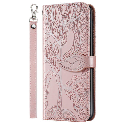 Now Available at Buy Center: Retro Lucky Tree Embossed Leather Phone Case Protective Rose Gold