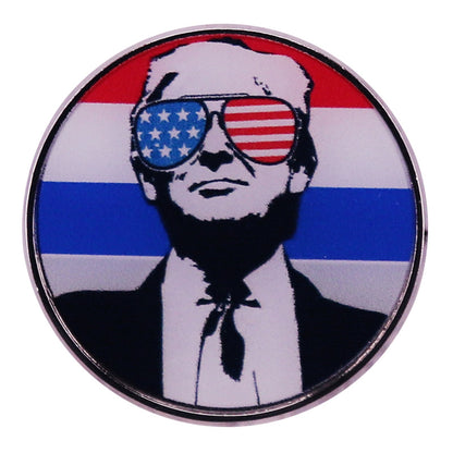 Fresh on the Scene at Buy Center: American Flag Trump Pin Badge Backpack Metal Ornament