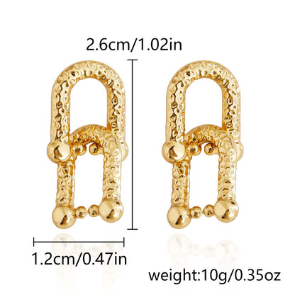 New Retro Gold Stainless Steel Studs Geometric 19Color