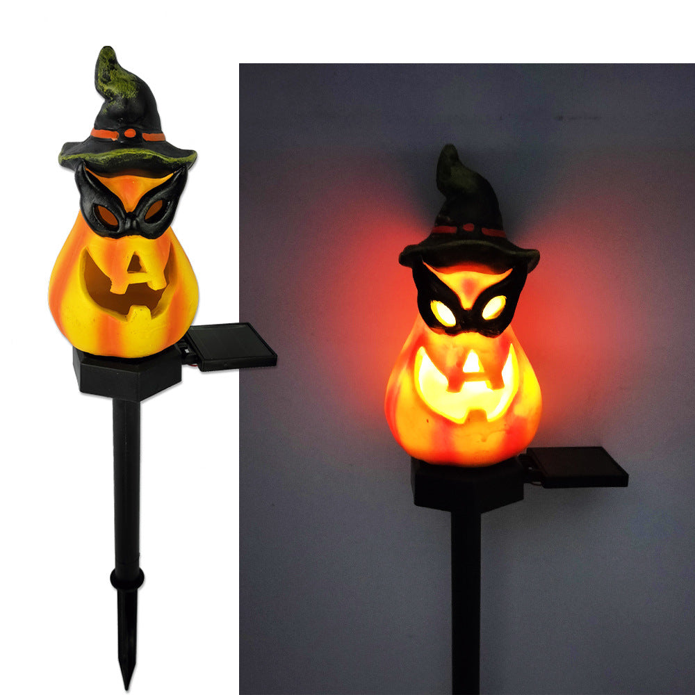 Hot New Items at Buy Center: Solar Halloween Outdoor Creative Atmosphere Pumpkin Lamp Glasses Pumpkin