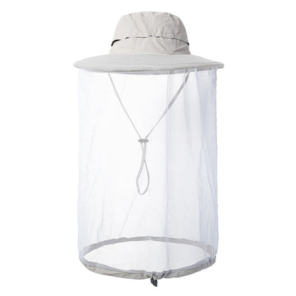 Newly Released at Buy Center: Outdoor Sun Protection Hat Large Brim Sun Protection Mesh GL013 Light Gray Adjustable