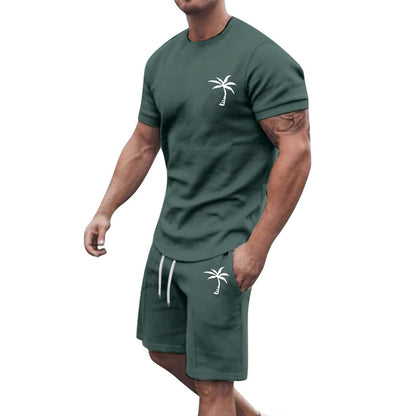 Fresh on the Scene at Buy Center: Short-sleeved Shorts Sports And Leisure Suit Bean Green