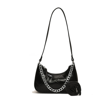 New Diamond Embroidery Thread Silver Crossbody Popular Shoulder Underarm Bag Black