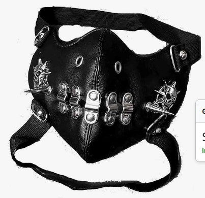 Skull Riding Leather Black Half Face Mask Buy Center