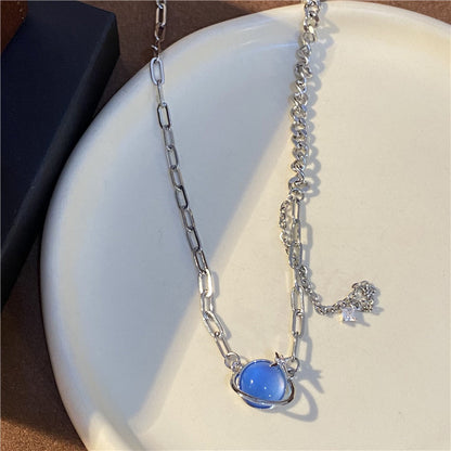 Fresh Arrivals at Buy Center: Special-interest Design High-grade Clavicle Chain Blue Planet Style