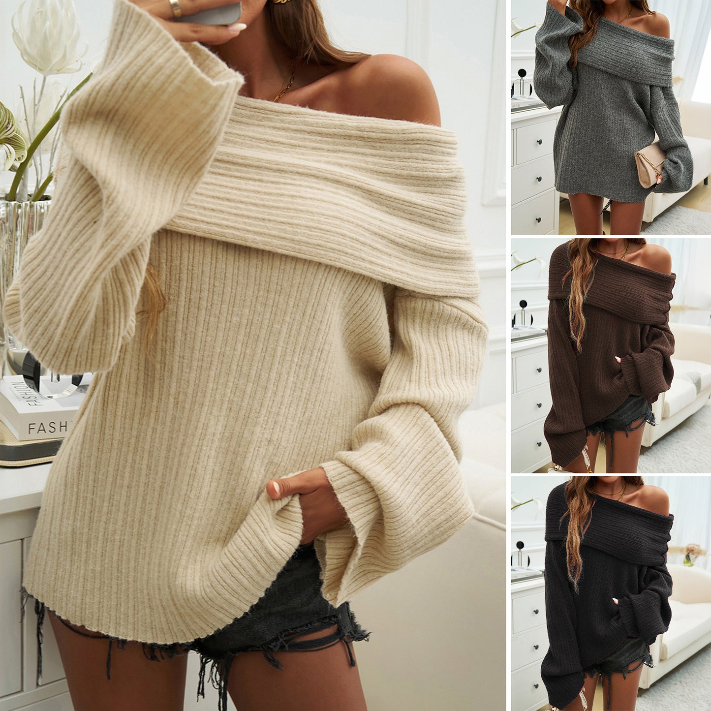 Trending Now at Buy Center: Autumn And Winter Loose Temperament Pullover Long Sleeve Sweater