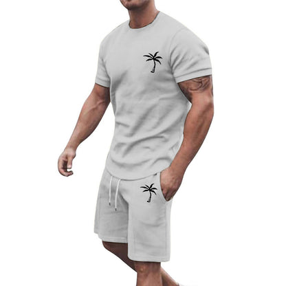 Fresh on the Scene at Buy Center: Short-sleeved Shorts Sports And Leisure Suit Light Gray