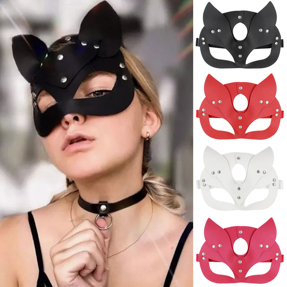 Just Arrived at Buy Center: European And American Personalized PU Leather Fox Mask Custom Color