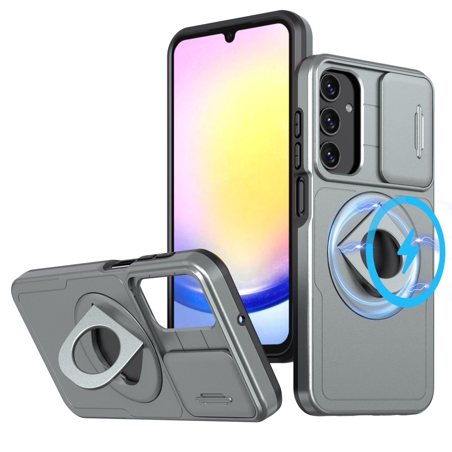 Now Available at Buy Center: New Applicable Super Hidden A Second Generation Sliding Window Phone Case Rotating Bracket Shell Gray