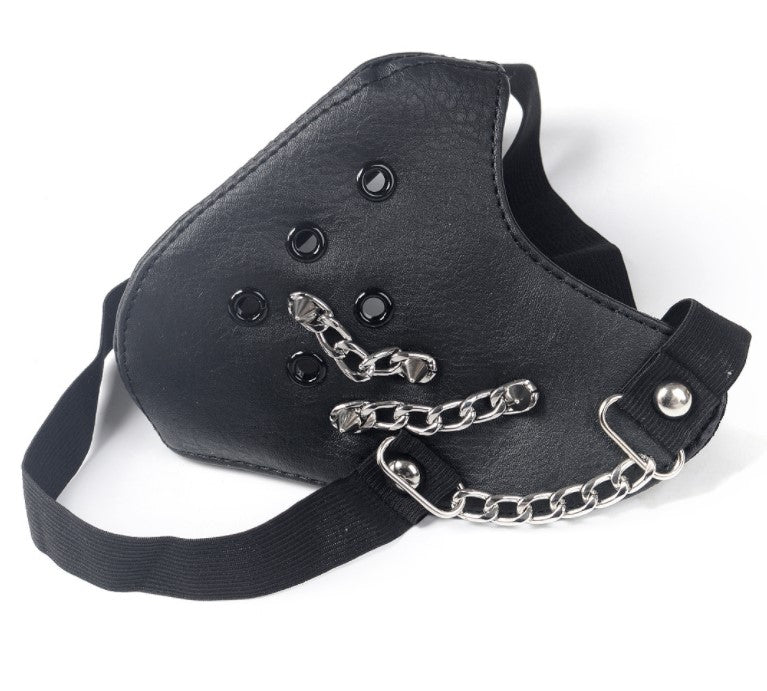 Skull Riding Leather Black Half Face Mask Buy Center