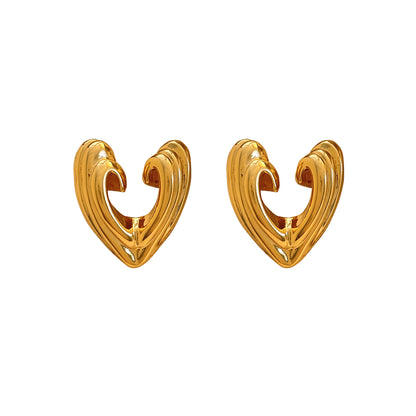 Hot New Items at Buy Center: Textured Three-dimensional Heart-shaped Ear Studs Special-interest Design