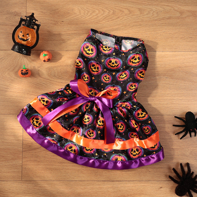 Fresh Arrivals at Buy Center: Dog Clothes Halloween Cute Double-layer Pet Skirt Colorful Pumpkin