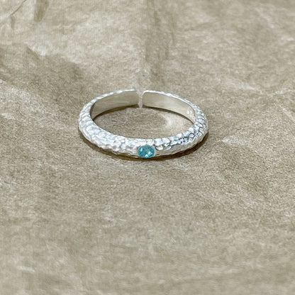 Hot New Items at Buy Center: Brushed Aquamarine Ring Women's Simple Fashion Brushed Aquamarine Ring