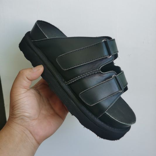 Now Available at Buy Center: Thick Bottom Velcro Buckle Platform Shoes Black