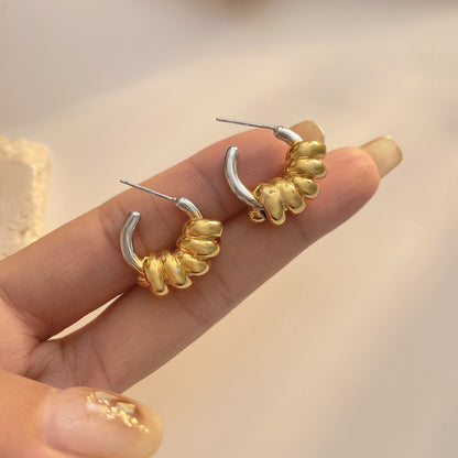 Fresh Arrivals at Buy Center: Shape Ring Winding Trendy Earrings