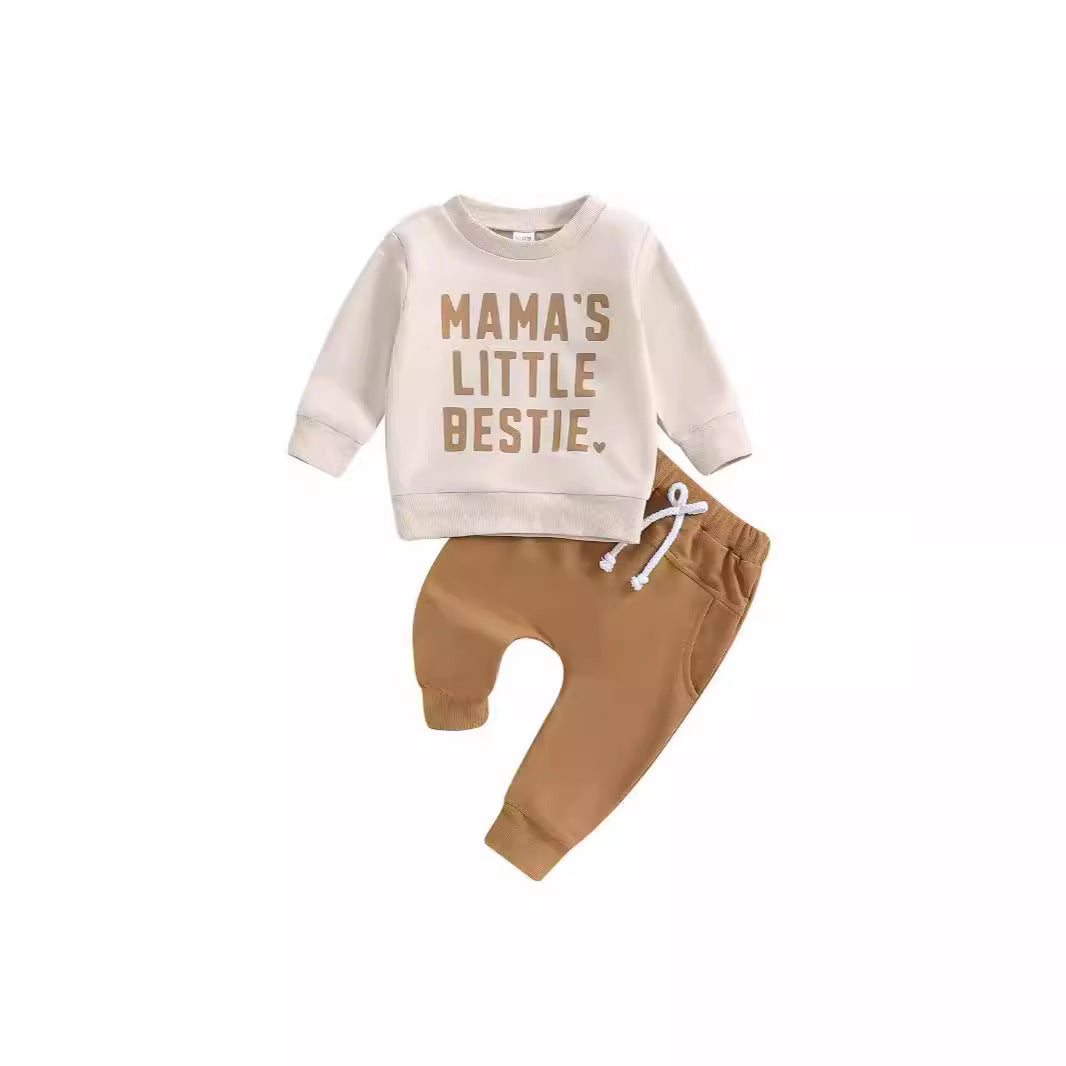 Fresh Arrivals at Buy Center: Baby Letter Print Sweatshirt Suit