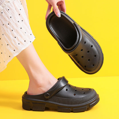 Fresh Arrivals at Buy Center: EVA Poop Hole Women's Sandals Summer Indoor Home Bathroom Slippers Black