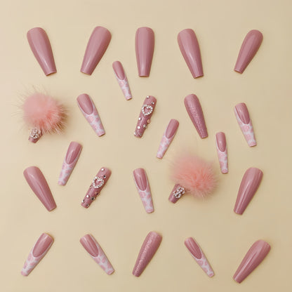 Fresh Arrivals at Buy Center: Cotton Candy Ball Diamond Wear Ballet Armor Gentle Girl Fake Nails