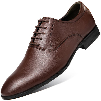 Newly Released at Buy Center: Men's Pointed Business Casual Leather Shoes Brown