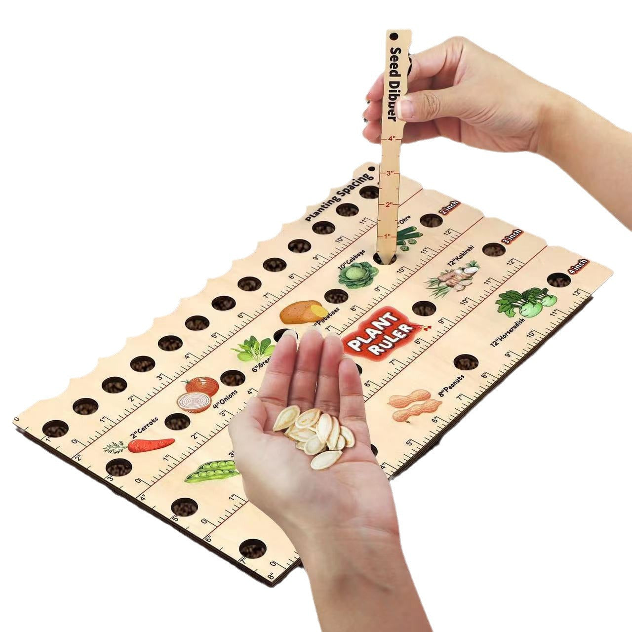 Hot New Items at Buy Center: Garden Wooden Multifunctional Seedling Planting Ruler 35x20