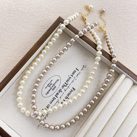 New French Vintage Pearl Necklace Fashion