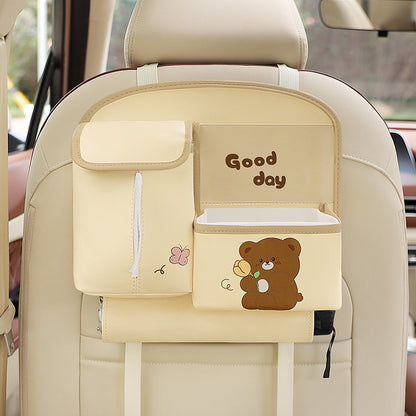 Hot New Items at Buy Center: Multifunctional Car Storage Bag Cute Cartoon Cute Bear Beige