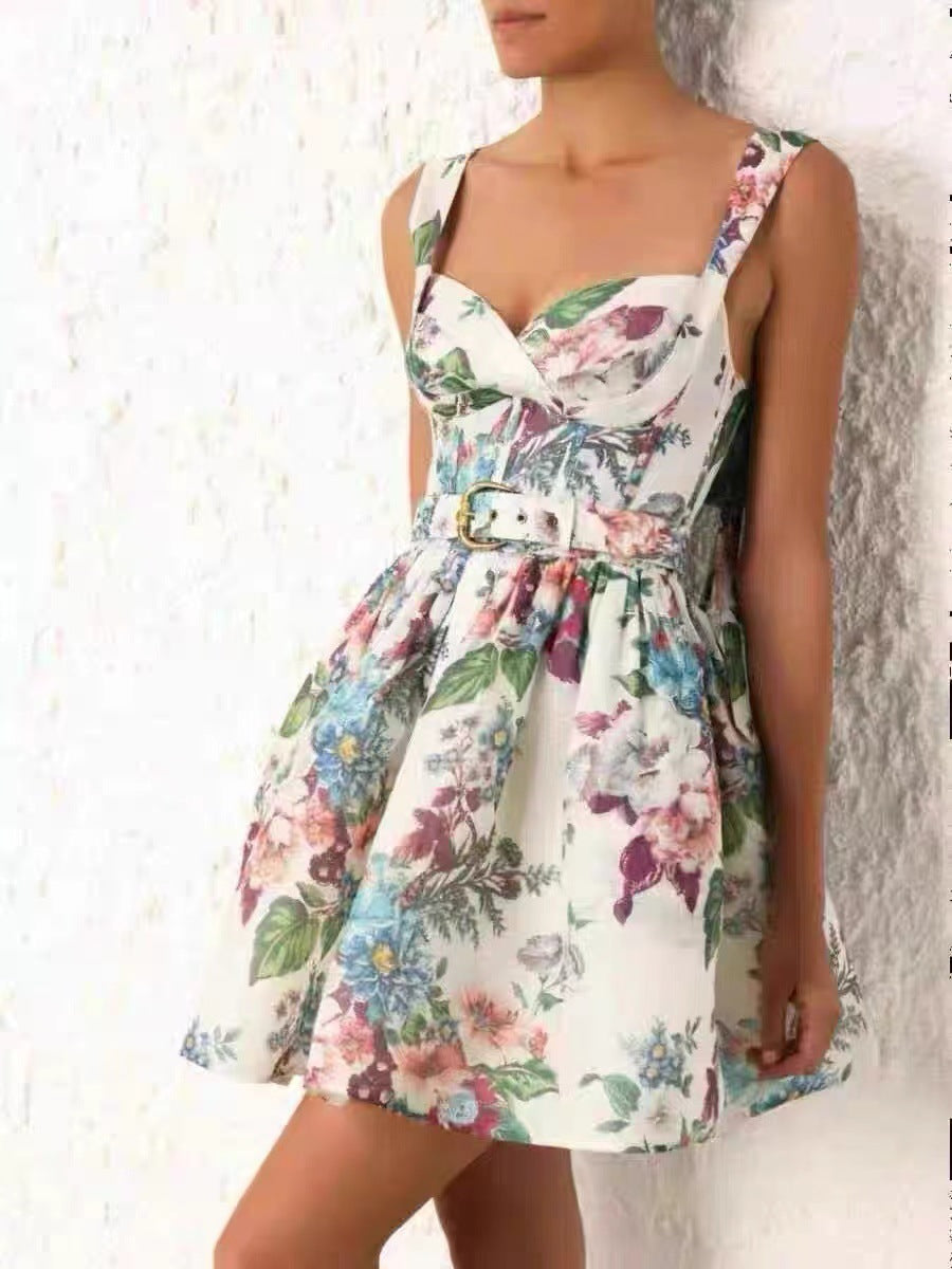 Hot New Items at Buy Center: Female French Tea Break Floral Strap Dress