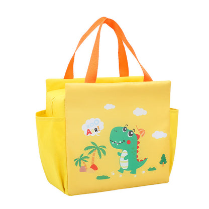 Fresh Arrivals at Buy Center: Lunch Box Handheld Lunch Bag Work Capacity Aluminum Foil Thickening Insulated Lunch Box Bag Yellow Dinosaur