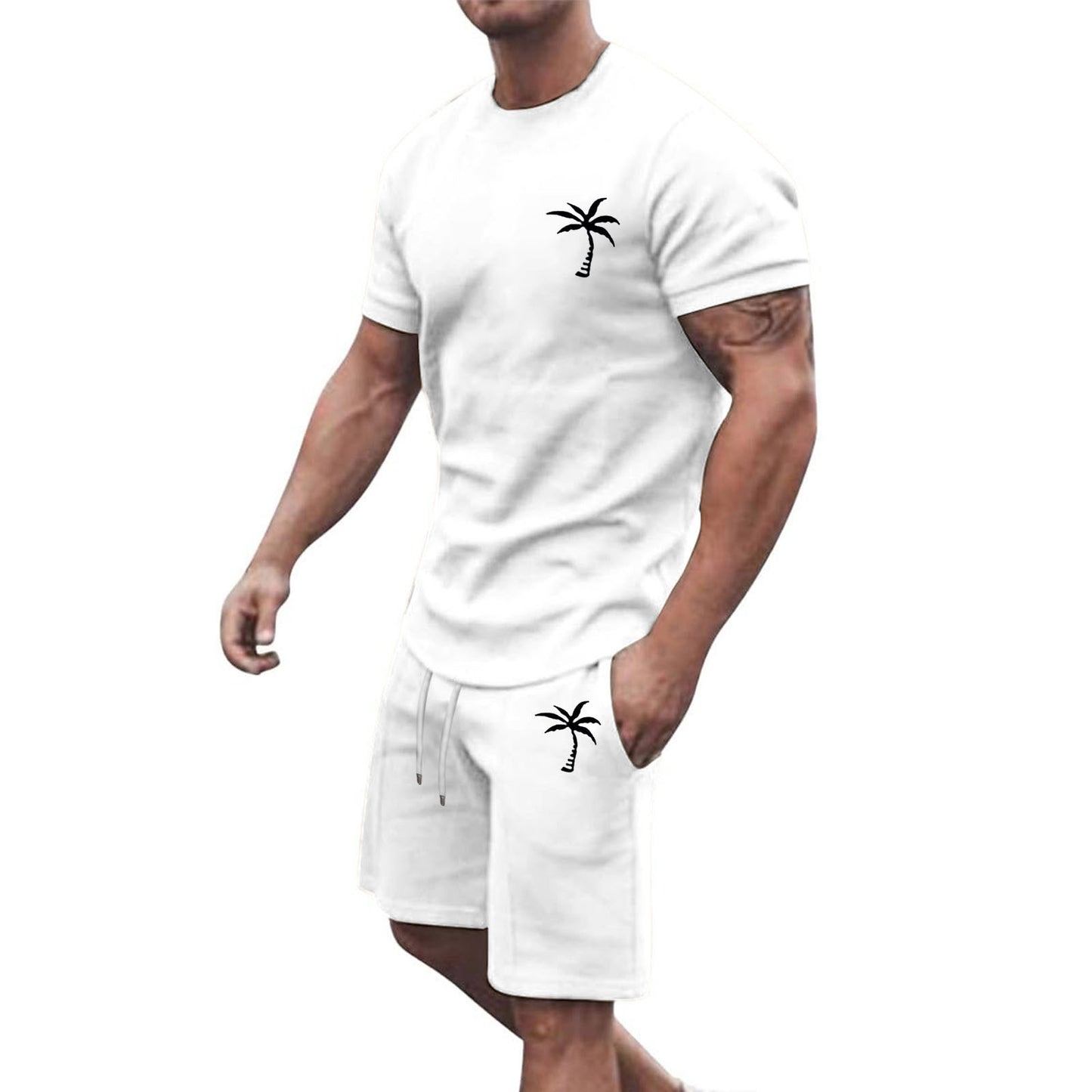 Fresh on the Scene at Buy Center: Short-sleeved Shorts Sports And Leisure Suit White