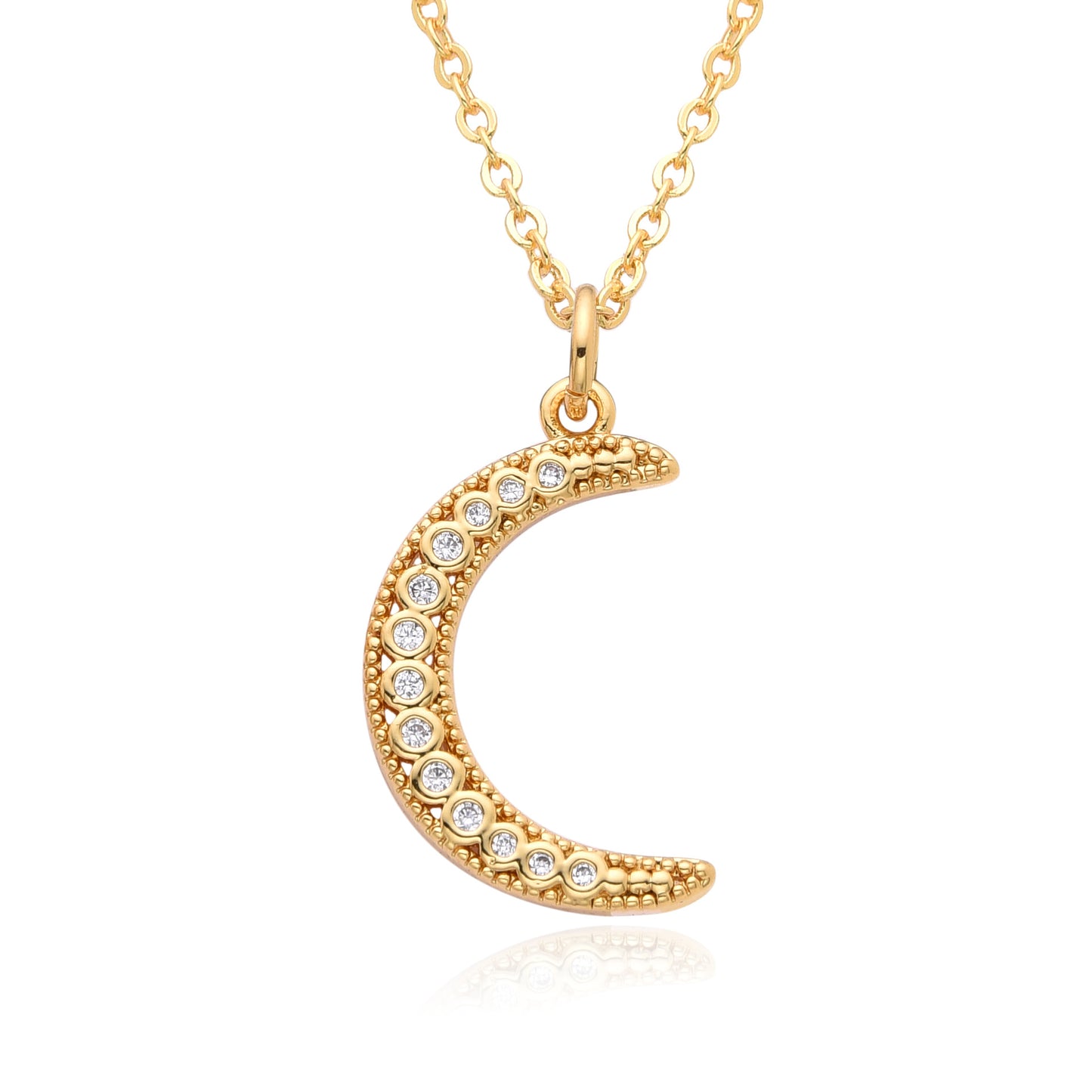 Just Arrived at Buy Center: European And American Electroplated Brass Moon Star Necklace A205