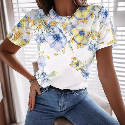 Just Arrived at Buy Center: Women's American-style Retro Short Sleeve T-shirt