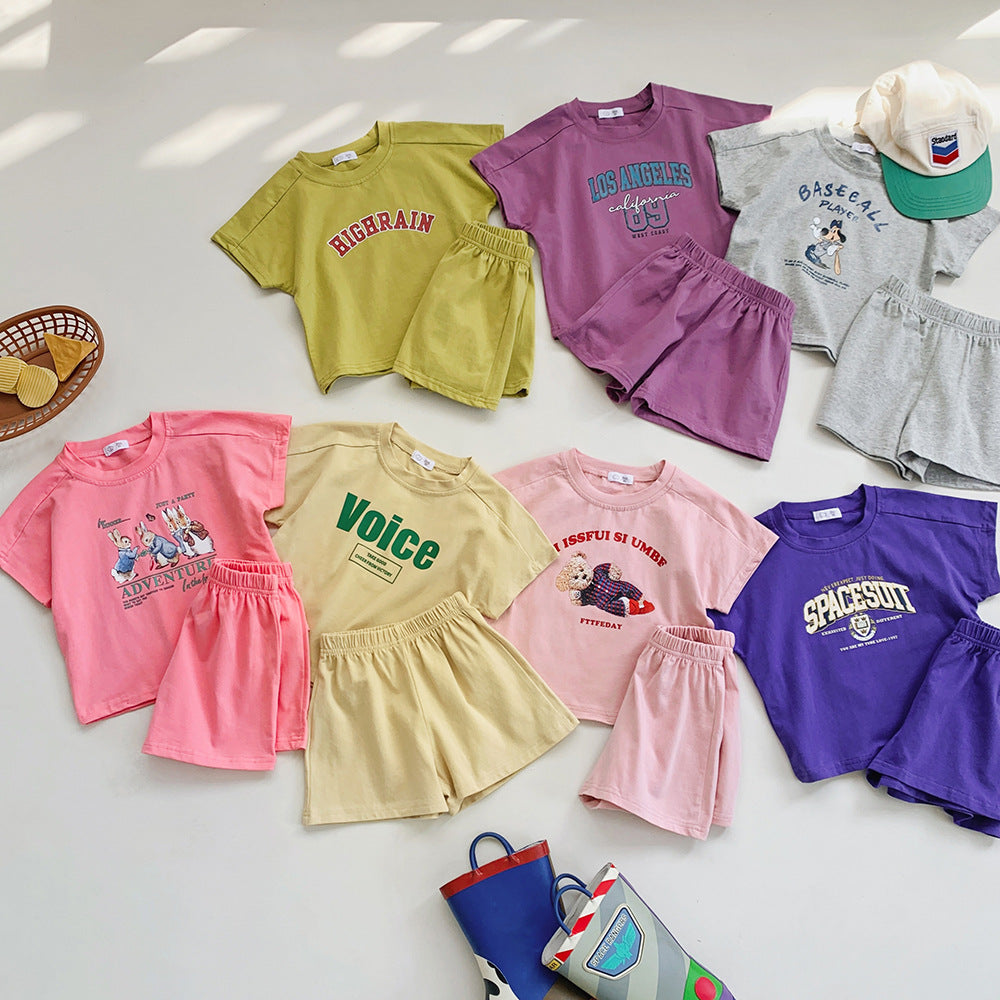 Newly Released at Buy Center: And Girls Printed Letter Sportswear Children's Travel Clothes