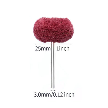 Just Arrived at Buy Center: Nylon Polishing Brushed Grinding Head Mini Brush 3mm Handle Red Double Layers Round Head Grinding Head 25