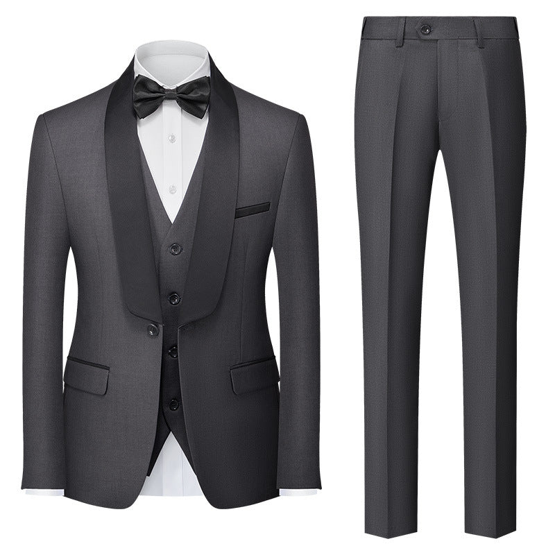 Hot New Items at Buy Center: New Men's Three-piece Suit Dark Gray