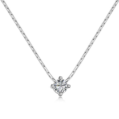 Trending Now at Buy Center: Sterling Silver Necklace Simple Zircon Inlaid Design