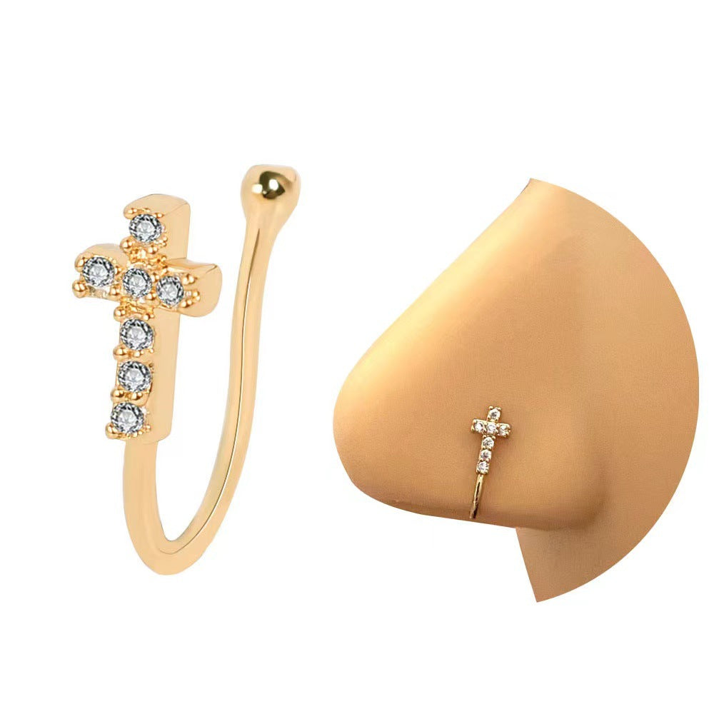 Hot New Items at Buy Center: Women's Cross Without Piercing Diamond Nasal Splint