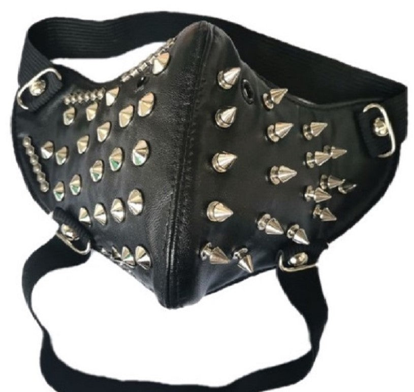 Skull Riding Leather Black Half Face Mask Buy Center