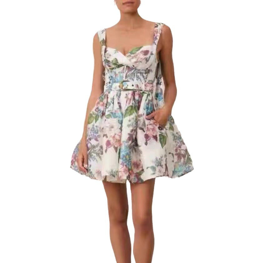 Hot New Items at Buy Center: Female French Tea Break Floral Strap Dress