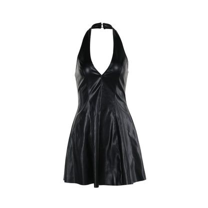 Fresh Arrivals at Buy Center: Fashion V-neck Leather Backless Dress Women