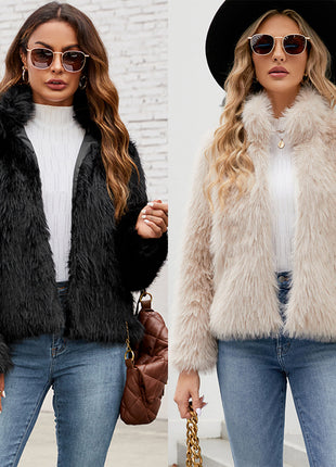 Casual Short Women's Imitation Fur Coat Top