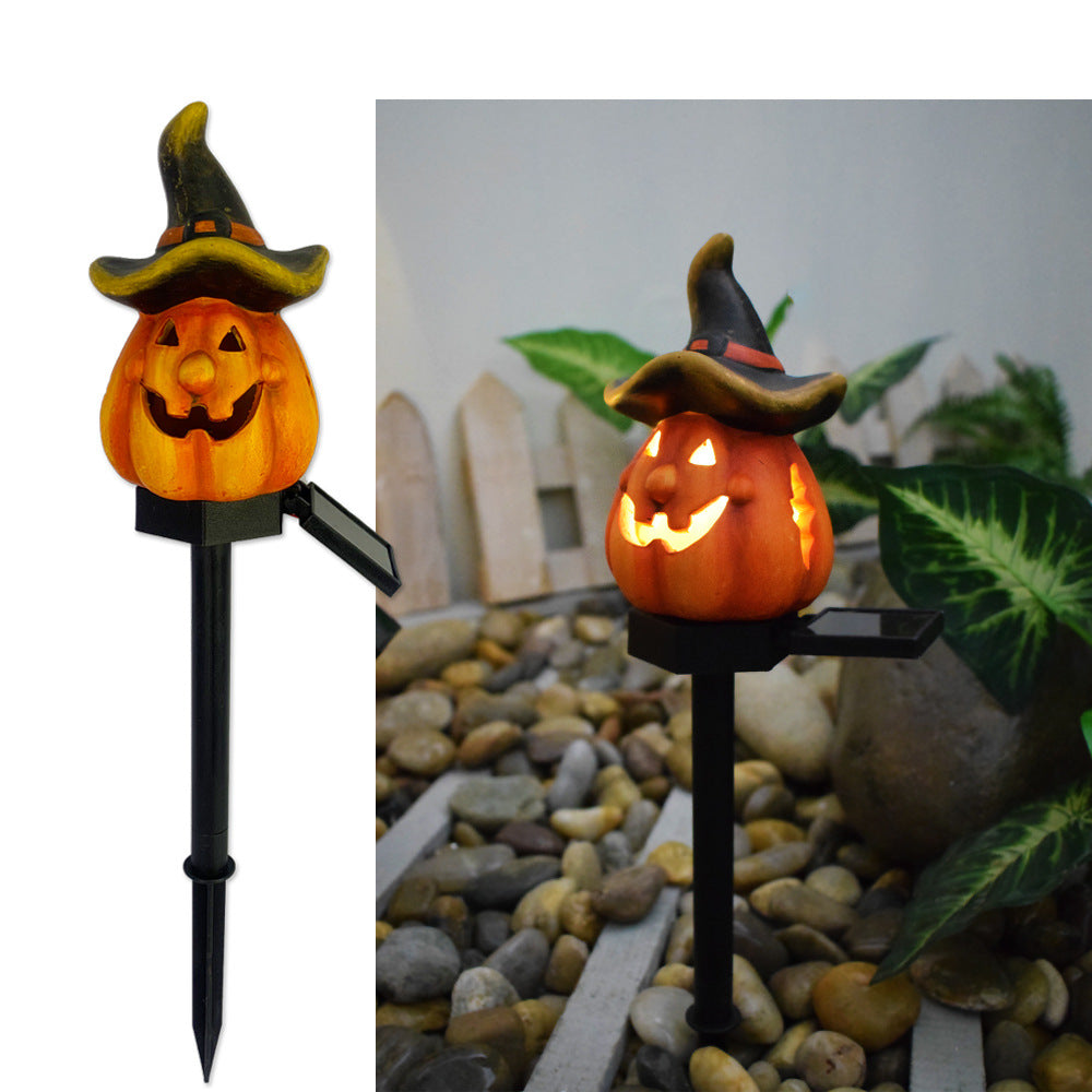 Hot New Items at Buy Center: Solar Halloween Outdoor Creative Atmosphere Pumpkin Lamp Top Hat Pumpkin