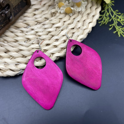 Hot New Items at Buy Center: Simplicity And Exaggeration Hollow Out Large Earrings Fashion Rose Red