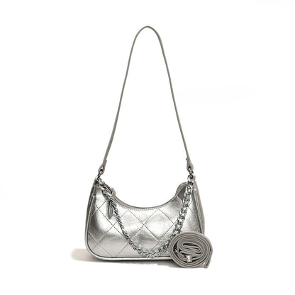 New Diamond Embroidery Thread Silver Crossbody Popular Shoulder Underarm Bag Silver