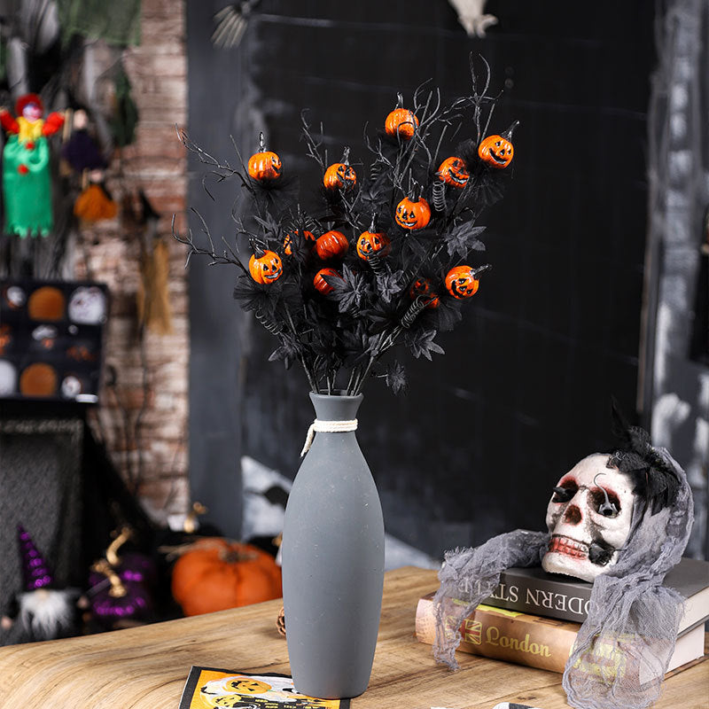 Newly Released at Buy Center: Halloween Decorations Black Horror Pumpkin Twig Cutting Bouquet