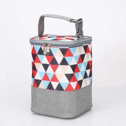 Now Available at Buy Center: Oxford Cloth Portable Feeding Bottle Bag Aluminum Foil Heat And Cold Insulation Mummy Out Lunch Box Bag White Background Triangle