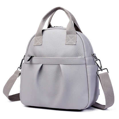 Now Available at Buy Center: Versatile Backpack Bags Women's PU Waterproof Rucksack Gray