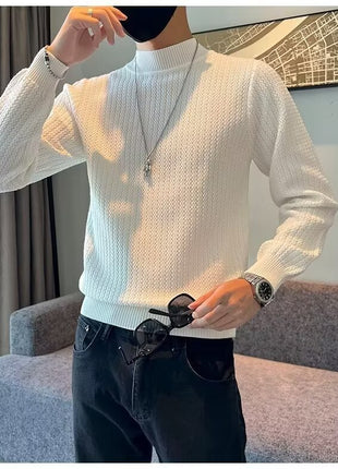 Striped Sweater Men's Fashion Brand Lightly Mature High Sense