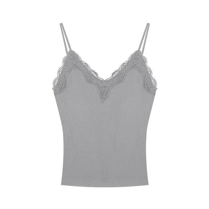 Just Arrived at Buy Center: Just Arrived at Buy Center: Underwear Padded Slim-fit Crop-top Gray Free Size