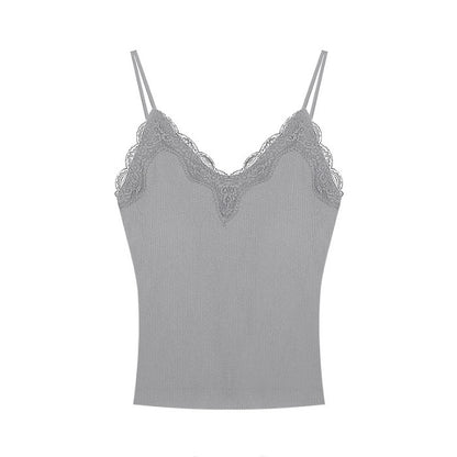 Just Arrived at Buy Center: Just Arrived at Buy Center: Underwear Padded Slim-fit Crop-top Gray Free Size